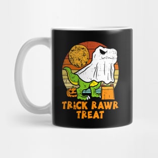 Trick Rawr Treat Dino Ghost T-rex Halloween Mug